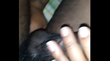 She strokes my black dick with alot of spit