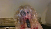 Sissy Sarah, Craving a Big, Black Cock, Tries Out An 8 Inch Dildo, Wanks Her Clitty, Has A Fag -'A Fag For A Fag' Mistress Said, Ordering Her -'It  Makes You Look Like The Street Corner Whore You Are, Freely Available Any Guy Who Wants